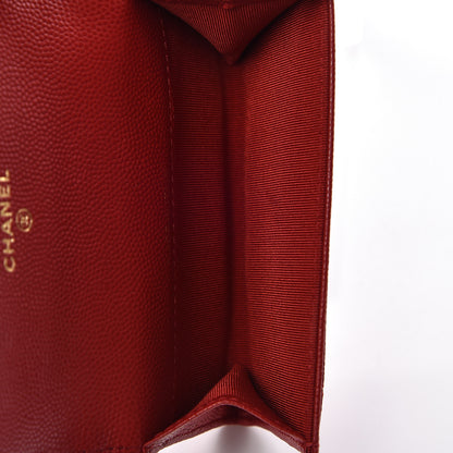 Chanel Caviar Quilted Flap Card Holder Dark Red 7 of 10