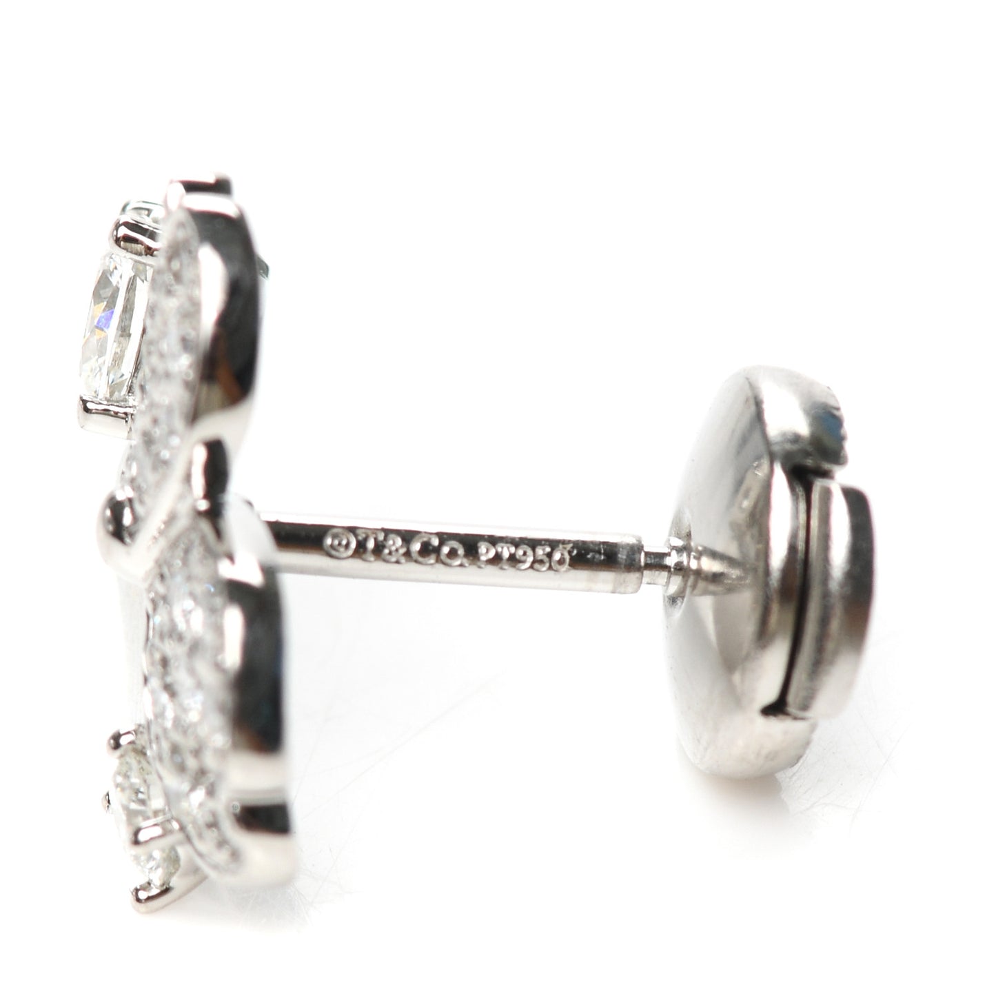 Platinum Diamond Paper Flowers Cluster Earrings