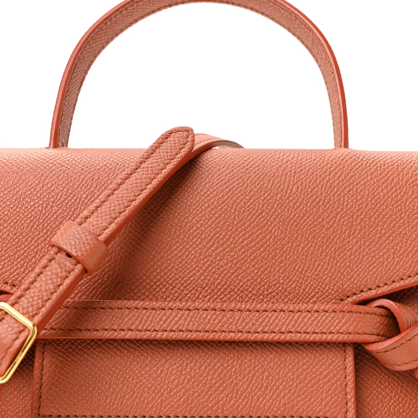 Grained Calfskin Nano Belt Bag Terracotta