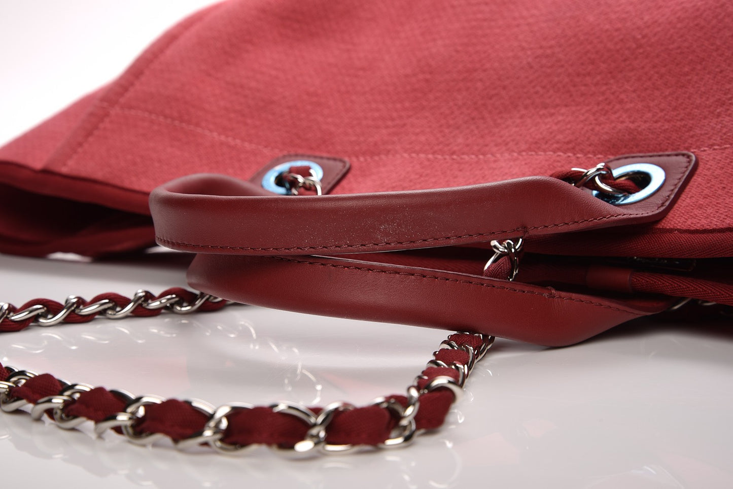 Canvas Large Deauville Tote Red