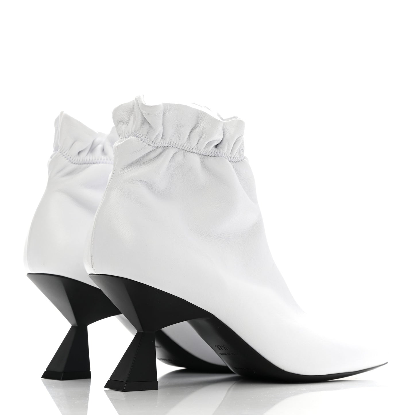 Lambskin Scrunch Bootie 37.5 White
