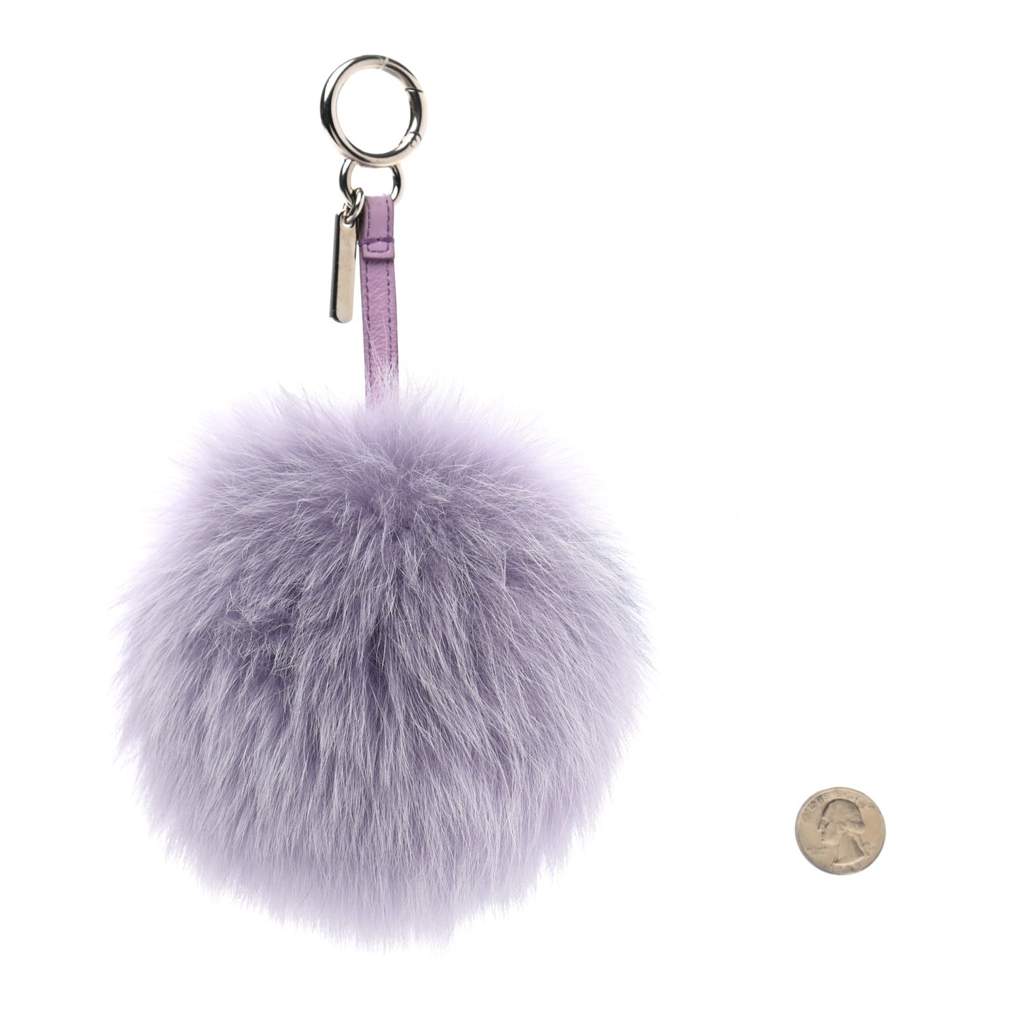 Fox Fur Shiny Nappa Bi-Color R ABCharm Bag Charm Lilla Blue Violetta