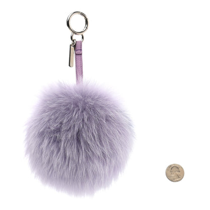 Fendi Fox Fur Shiny Nappa Bi-Color R ABCharm Bag Charm Lilla Blue Violetta 2 of 6
