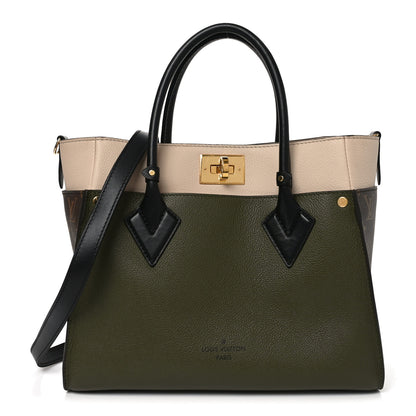 Louis Vuitton Calfskin Monogram On My Side MM Laurier Green Toffee Latte Beige 1 of 9