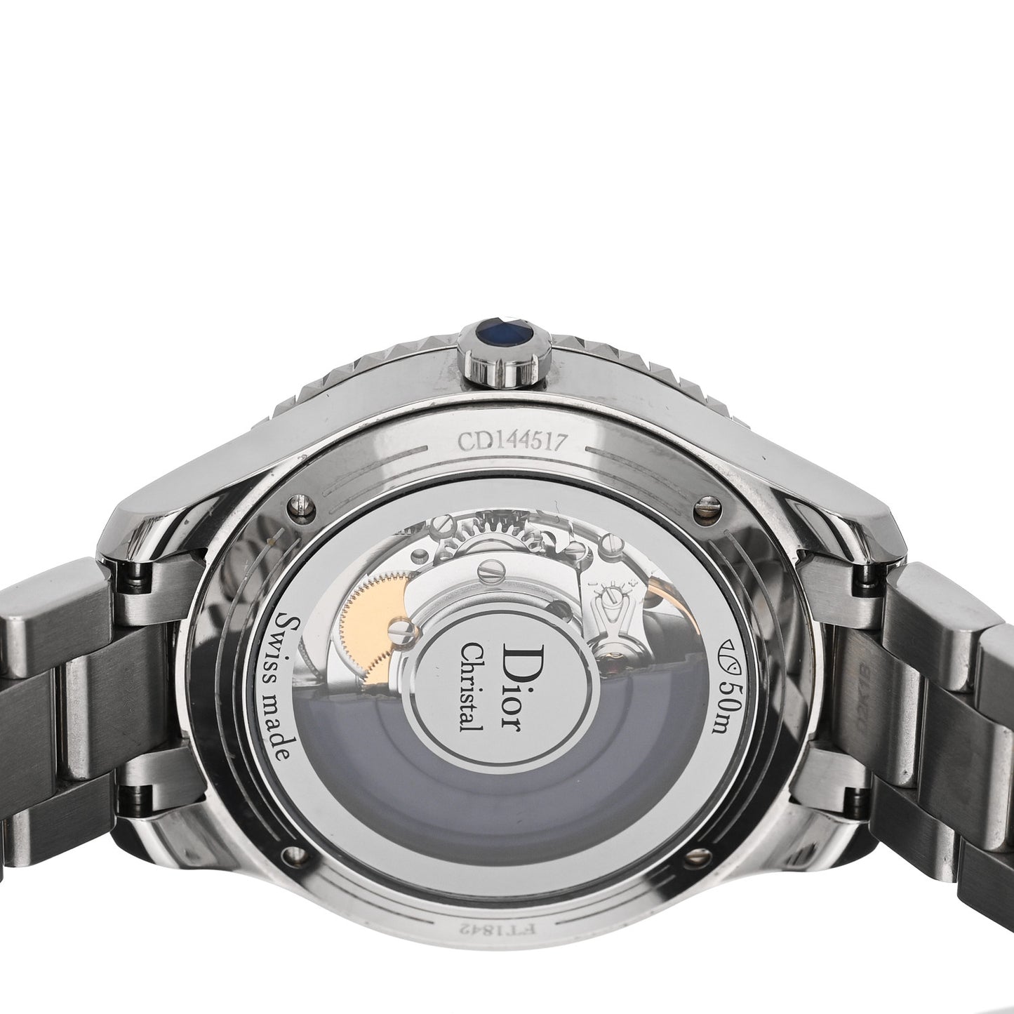 Stainless Steel Diamond Blue Mother of Pearl 38mm Christal Automatic Watch
