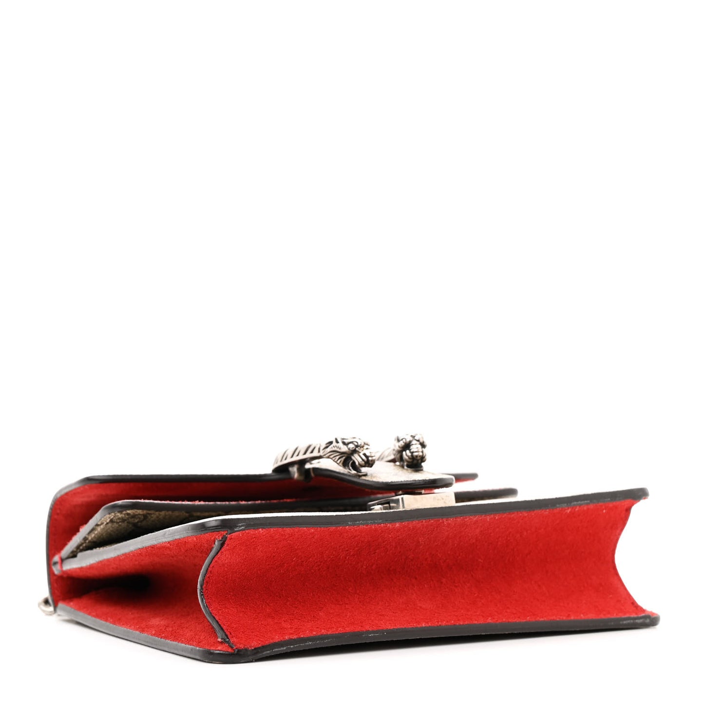 GG Supreme Monogram Suede Mini Dionysus Shoulder Bag Beige Ebony Vulcanic Red