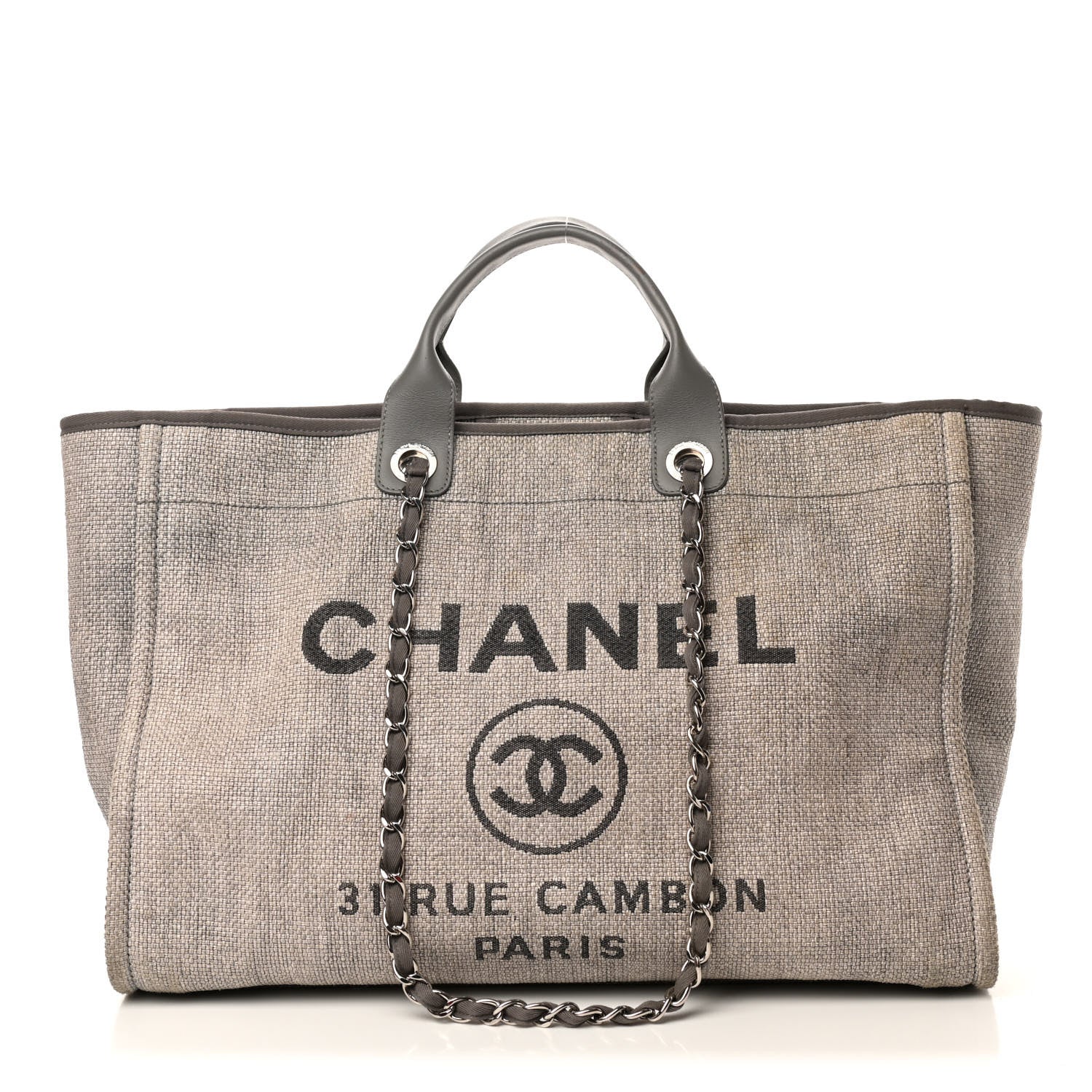 Chanel Canvas Large Deauville Tote Grey 1 of 6
