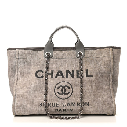 Chanel Canvas Large Deauville Tote Grey 1 of 6