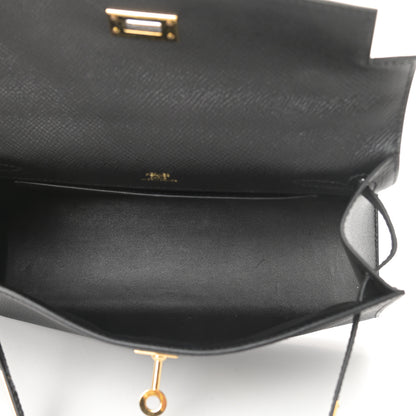 Hermes Epsom Kelly Pochette Clutch Black 5 of 10