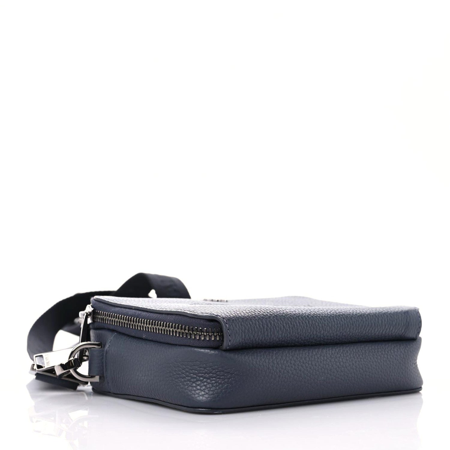 Christian Dior Grained Calfskin Double Zip Crossbody Pouch Blue 4 of 20