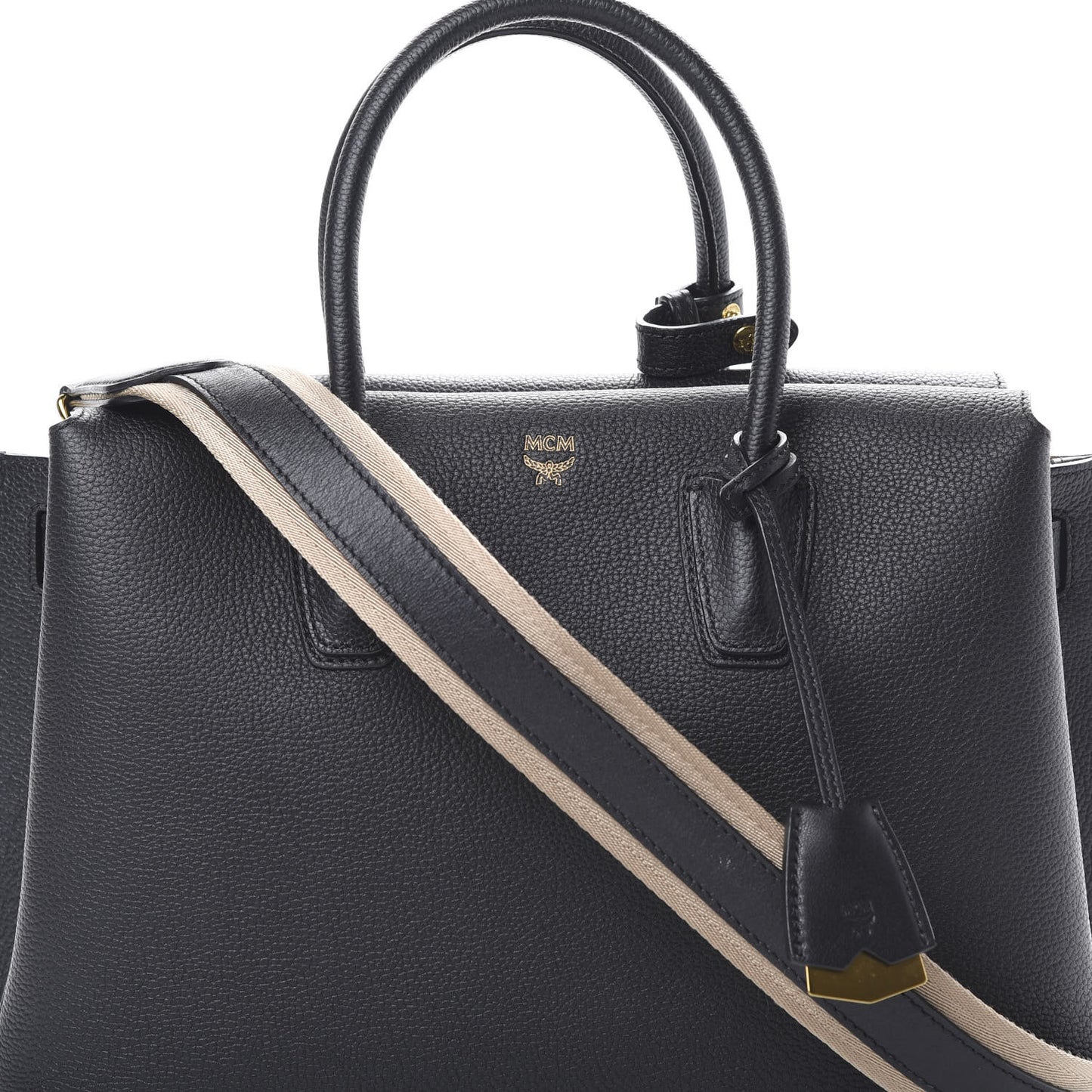 Grained Calfskin Medium Milla Tote Black