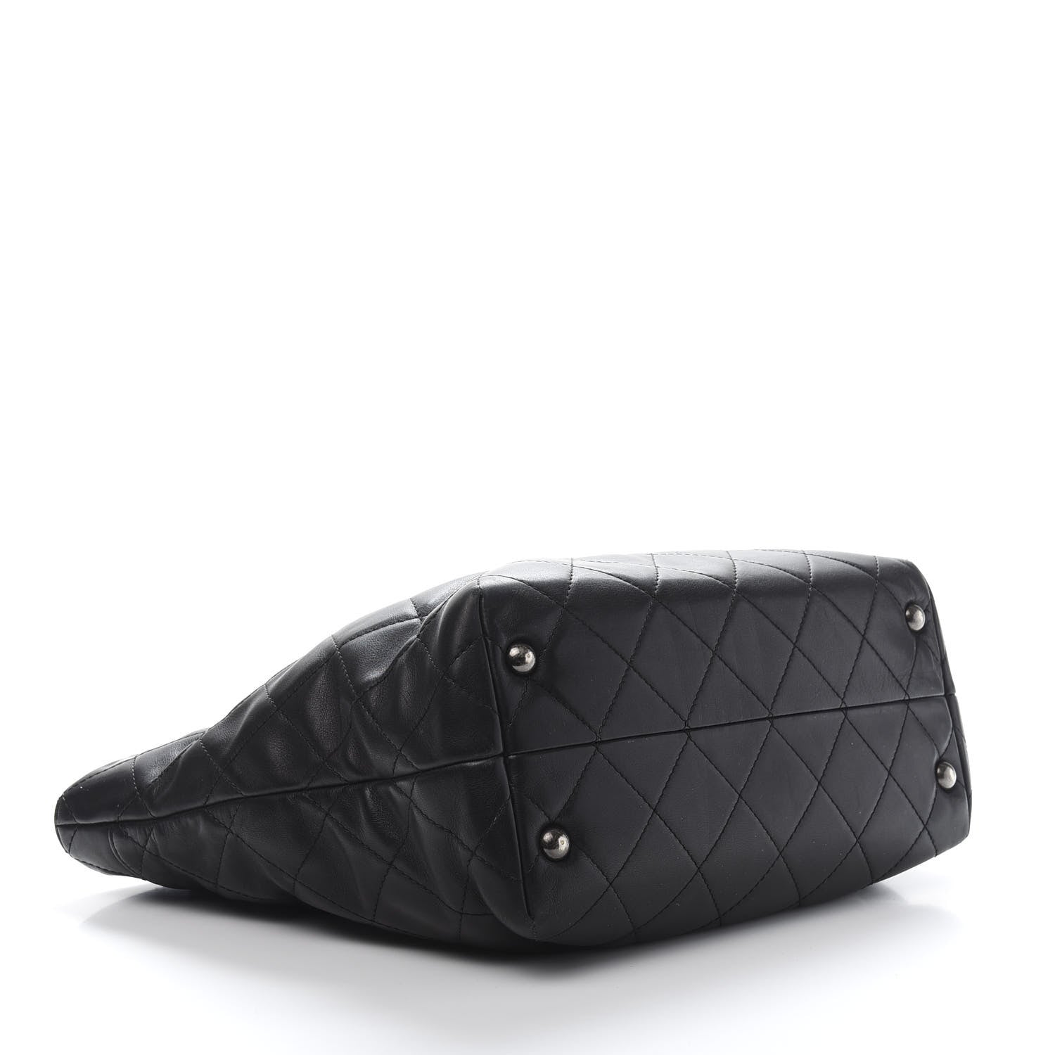 Chanel Calfskin Quilted Large Shopping In Chains Tote Black 4 of 12
