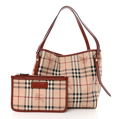 Burberry Haymarket Check Small Canterbury Tote Military Red 3 of 10