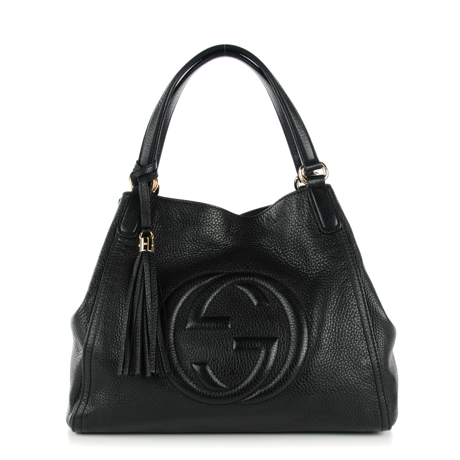 Gucci Pebbled Calfskin Medium Soho Shoulder Bag Black 1 of 7