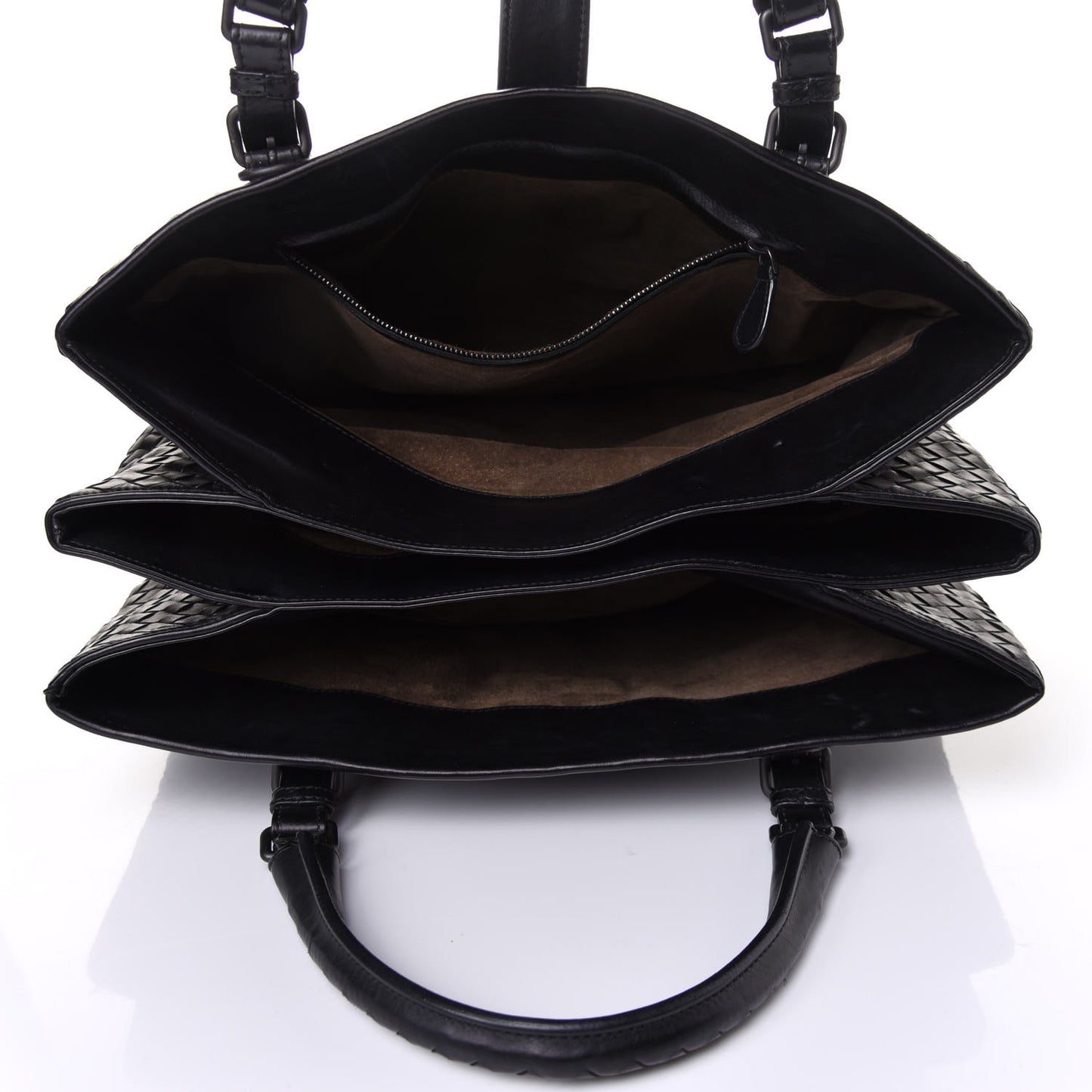 Nappa Intrecciato Medium Roma Tote Black