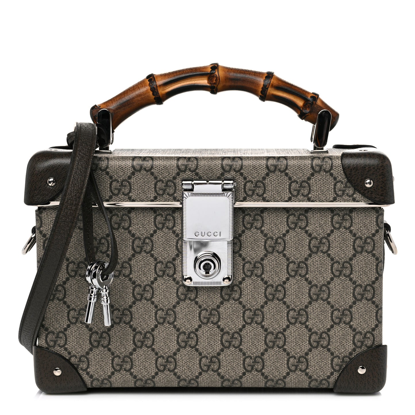 GG Supreme Monogram Globe-Trotter Beauty Case Brown