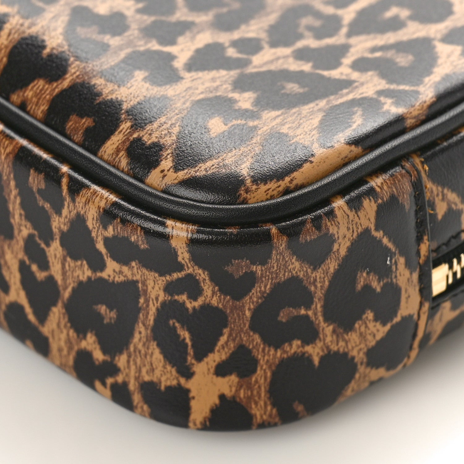 Saint Laurent Calfskin Heart Leopard Print Monogram Mini Lou Camera Bag Toffee 8 of 8