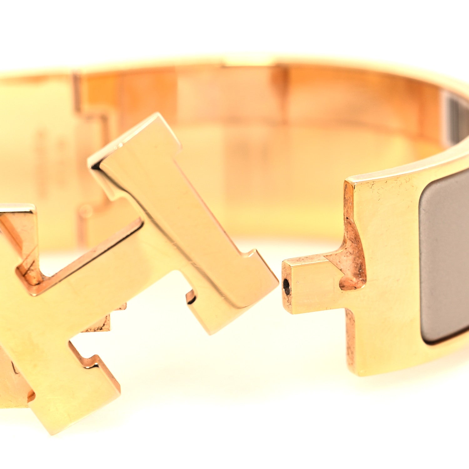 Hermes Enamel Wide Clic Clac H Bracelet GM Marron Glace 4 of 5