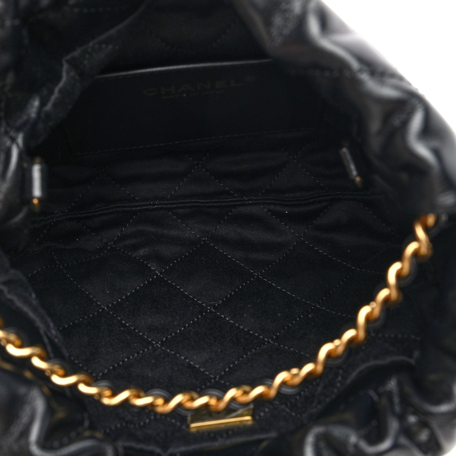 Chanel Shiny Calfskin Quilted Pearl CC Chain Mini Chanel 22 Black 5 of 11