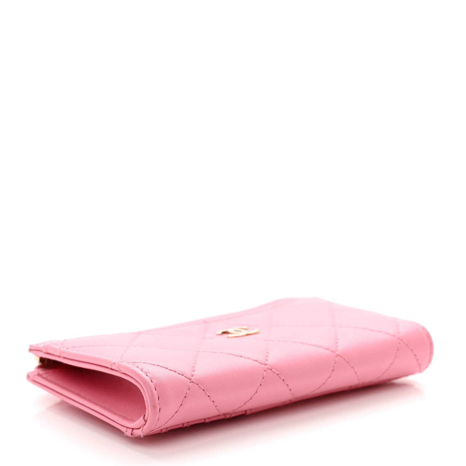 Chanel Lambskin Quilted CC Zip Around Card Holder Pink 4 of 9