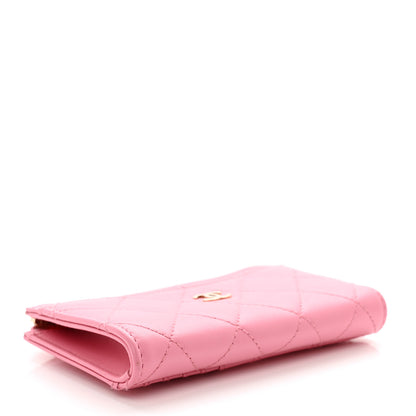 Chanel Lambskin Quilted CC Zip Around Card Holder Pink 4 of 9