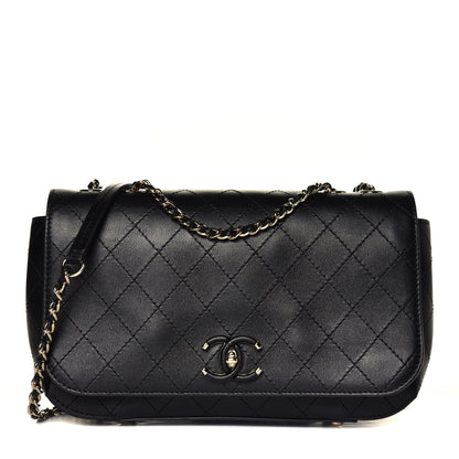 Chanel Calfskin Stitched CC Case Flap Bag Black 1 of 5