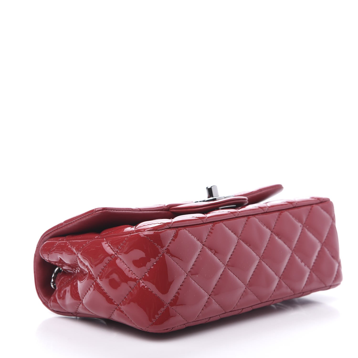 Chanel Patent Calfskin Quilted Mini Rectangular Flap Red 4 of 12