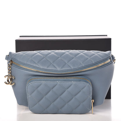 Chanel Caviar Quilted Business Affinity Waist Bag Blue 10 of 10