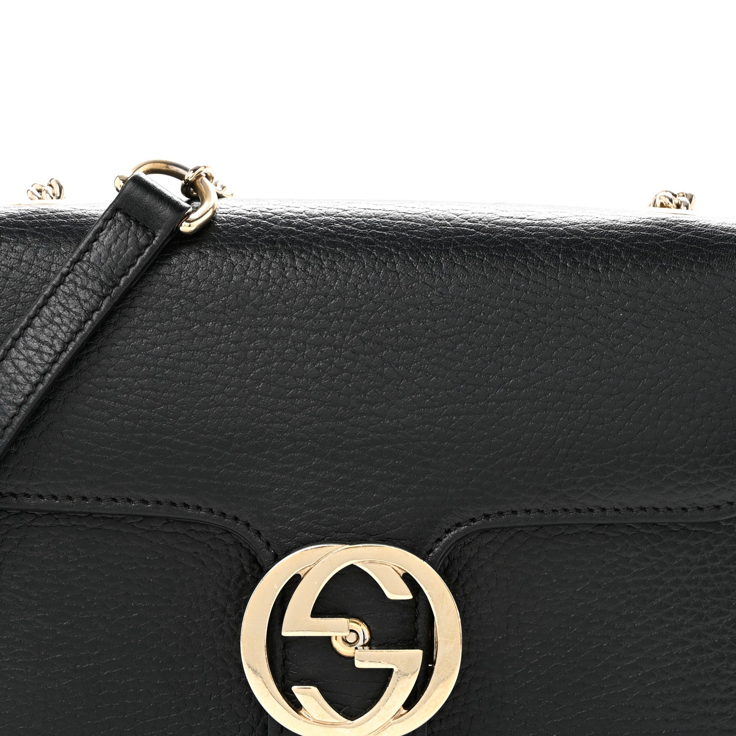 Gucci Dollar Calfskin Small Interlocking G Shoulder Bag Black 8 of 17