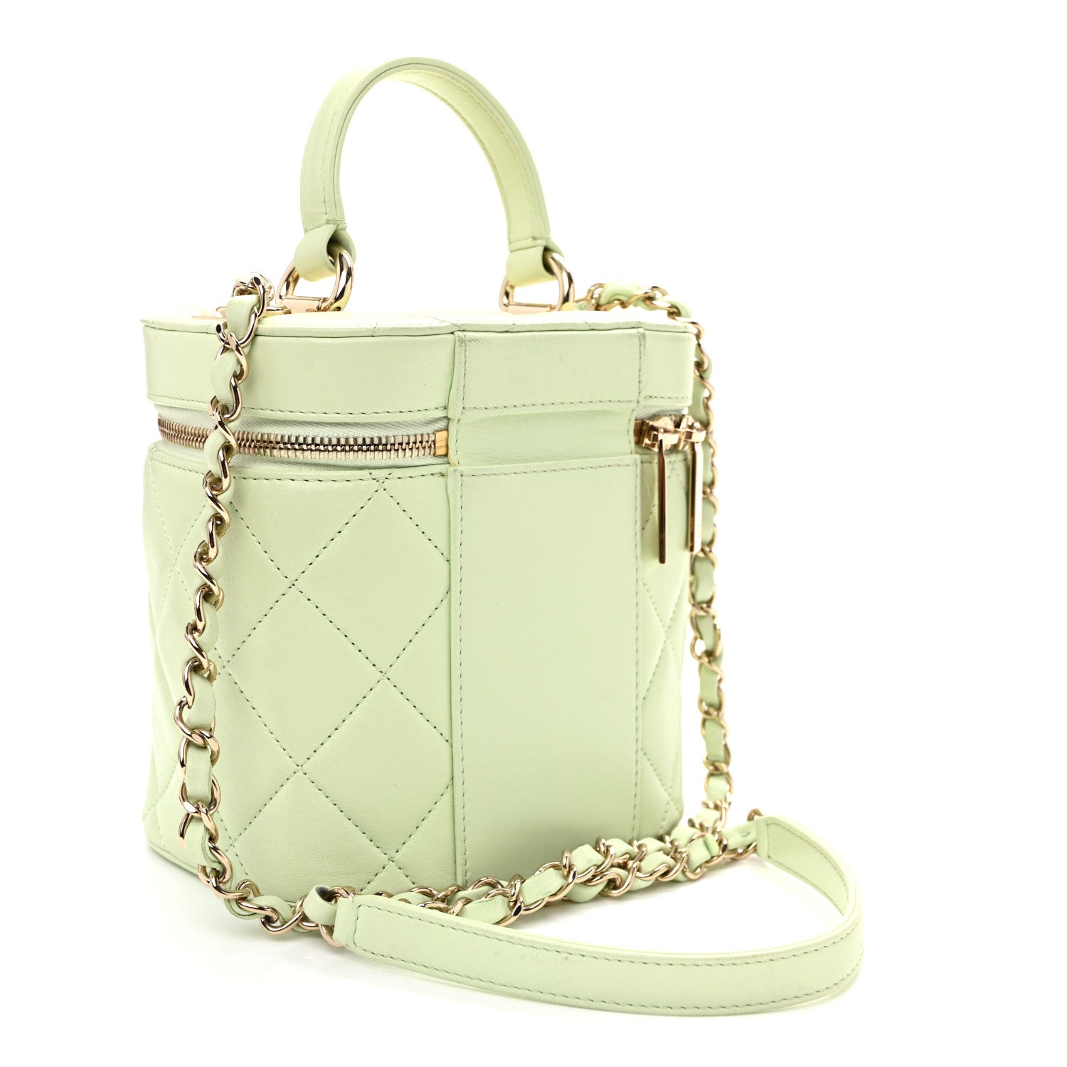 Chanel Lambskin Quilted Trendy Vanity Case Light Green 3 of 11