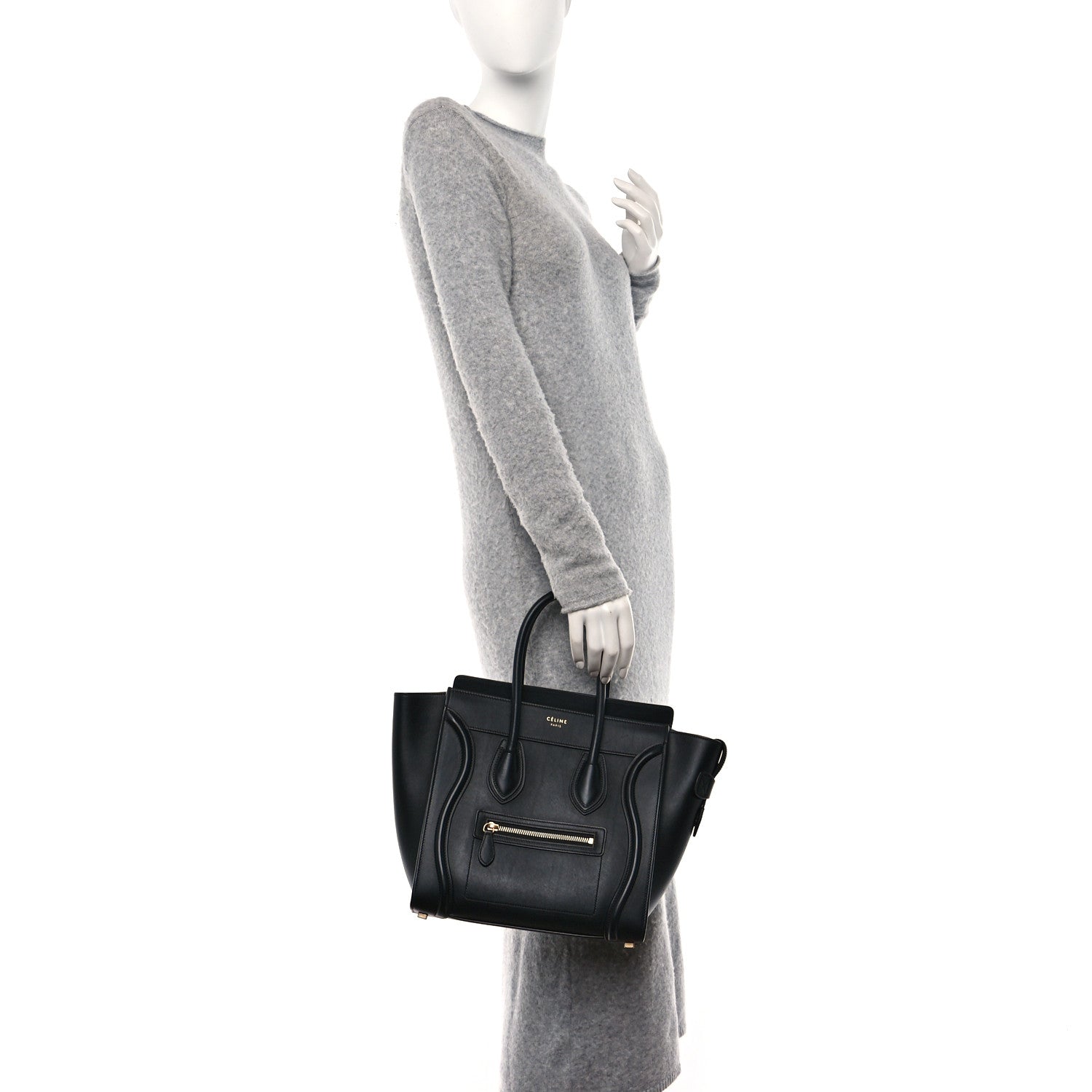 Celine Smooth Calfskin Micro Luggage Black 2 of 9