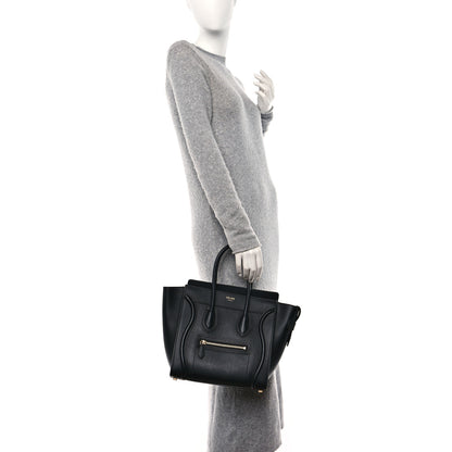 Celine Smooth Calfskin Micro Luggage Black 2 of 9