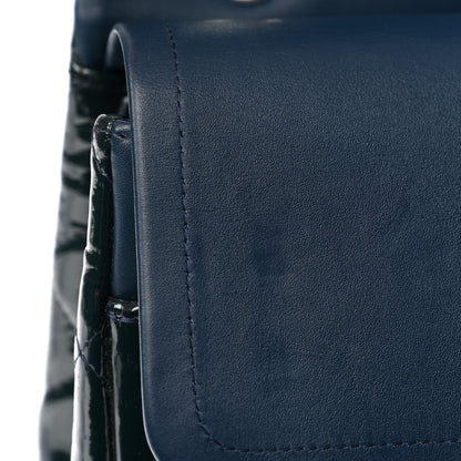Chanel Patent Quilted Maxi Double Flap Navy Blue 11 of 12