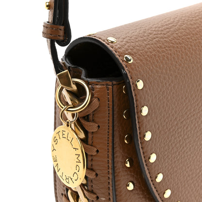 Stella McCartney Eco Grainy Alter Mat Studded Frayme Flap Shoulder Bag Pecan 9 of 11