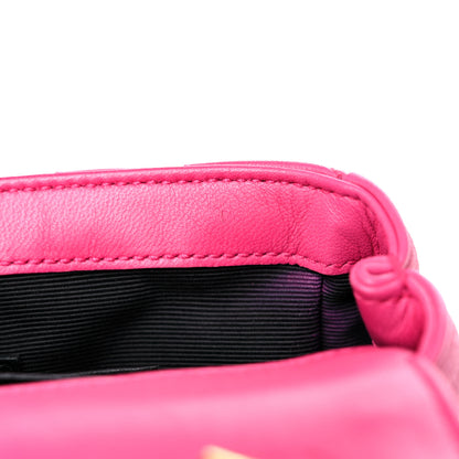 Saint Laurent Calfskin Matelasse Chevron Classic Monogram Baby Chain Bag Fuchsia 11 of 21