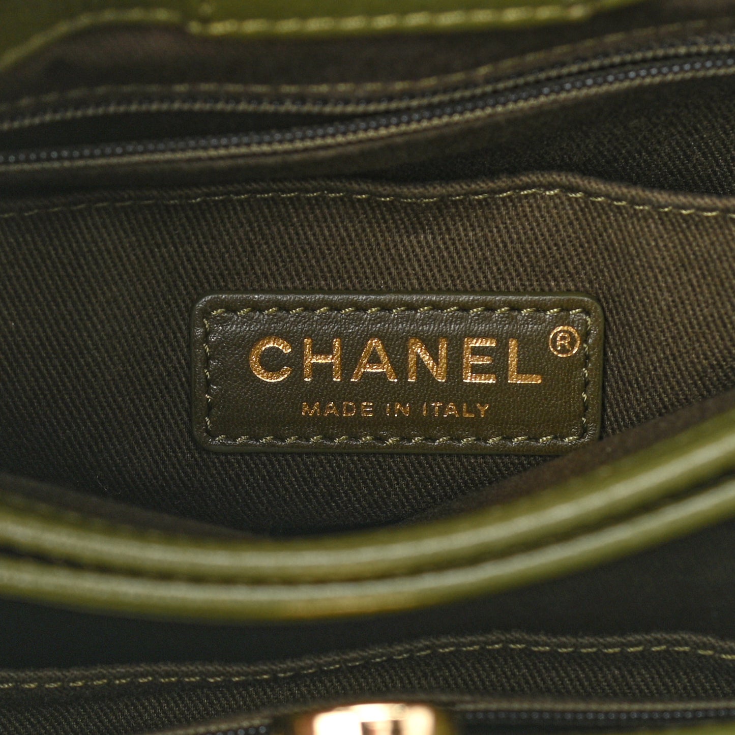 Grained Calfskin Mini Neo Executive Shopper Tote Khaki
