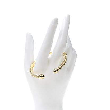 David Yurman 18K Yellow Gold Diamond 5mm Cable Classics Dome Bracelet 2 of 5