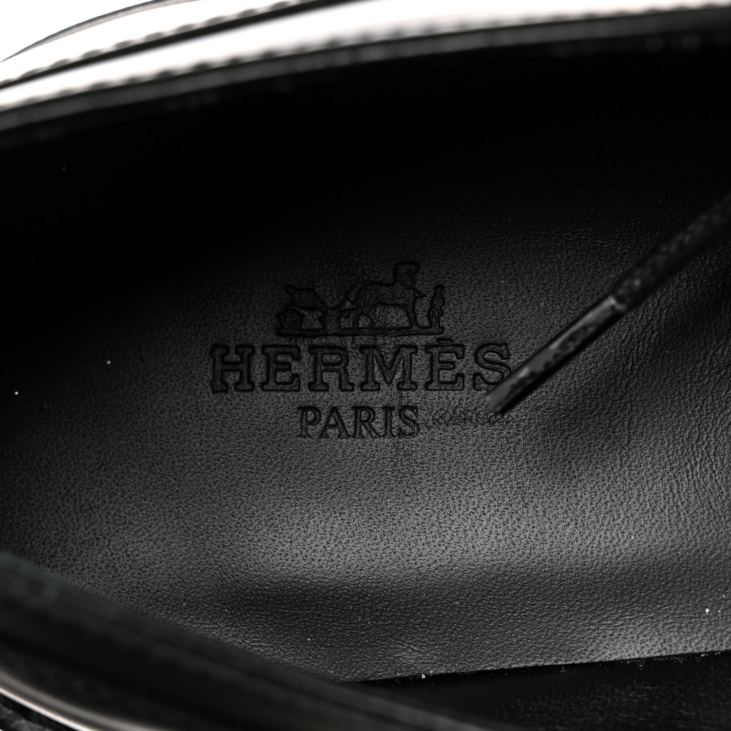 Hermes Glossed Calfskin First Oxford 38.5 Black 6 of 9