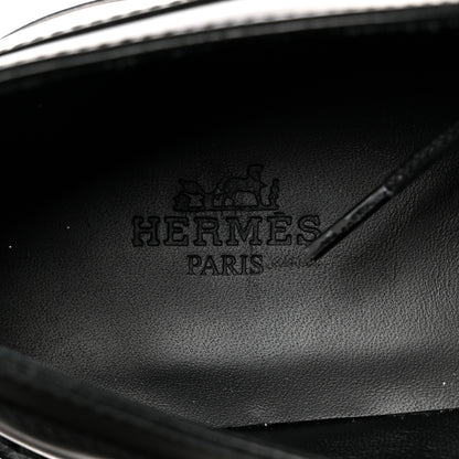 Hermes Glossed Calfskin First Oxford 38.5 Black 6 of 9