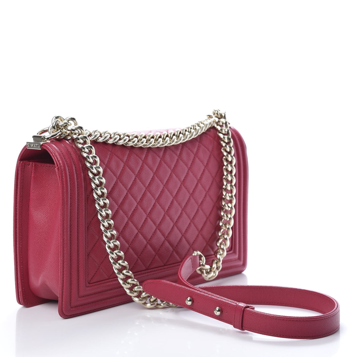 Caviar Quilted New Medium Boy Flap Dark Pink