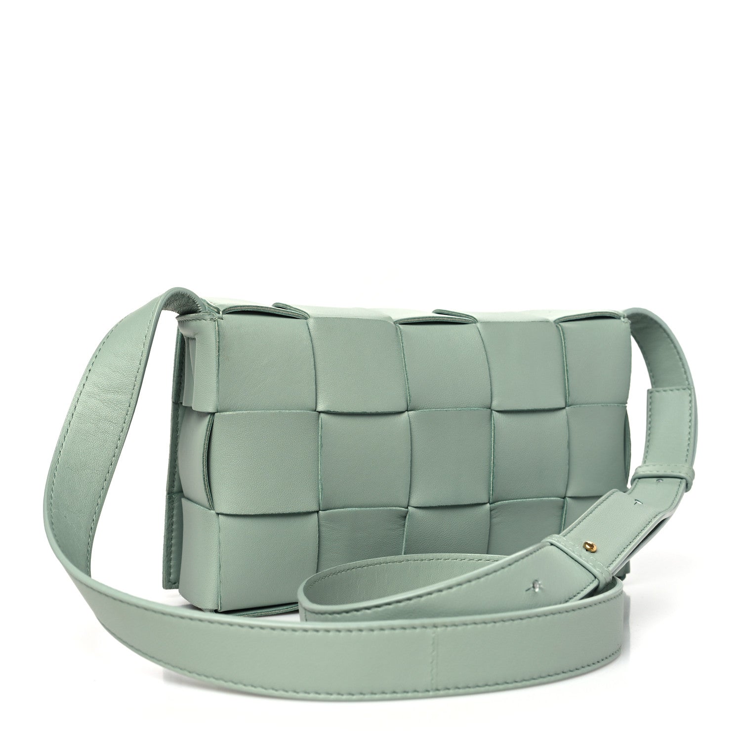 Bottega Veneta Lambskin Maxi Intrecciato Cassette Crossbody Bag New Sauge 3 of 10