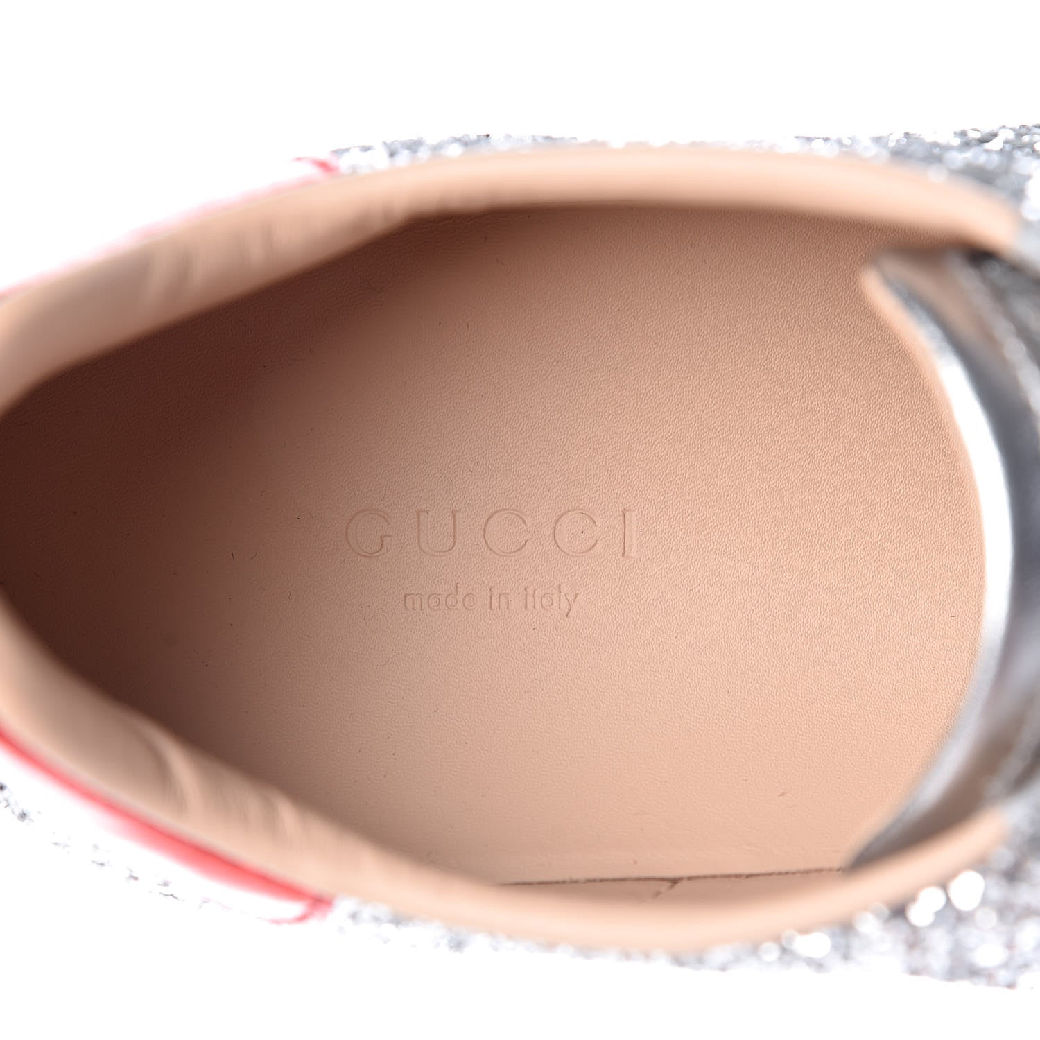 Gucci Glitter Web Womens Ace Sneakers 39.5 Silver 8 of 10