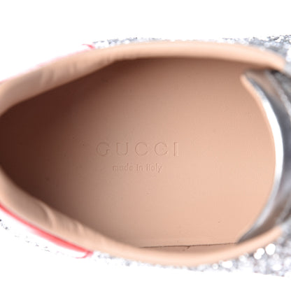 Gucci Glitter Web Womens Ace Sneakers 39.5 Silver 8 of 10