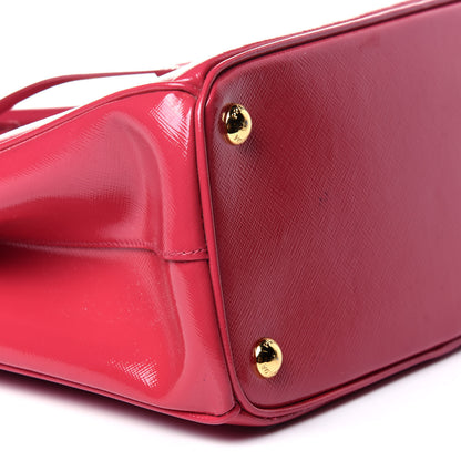 Prada Saffiano Vernice Small Galleria Double Zip Tote Peonia 8 of 11
