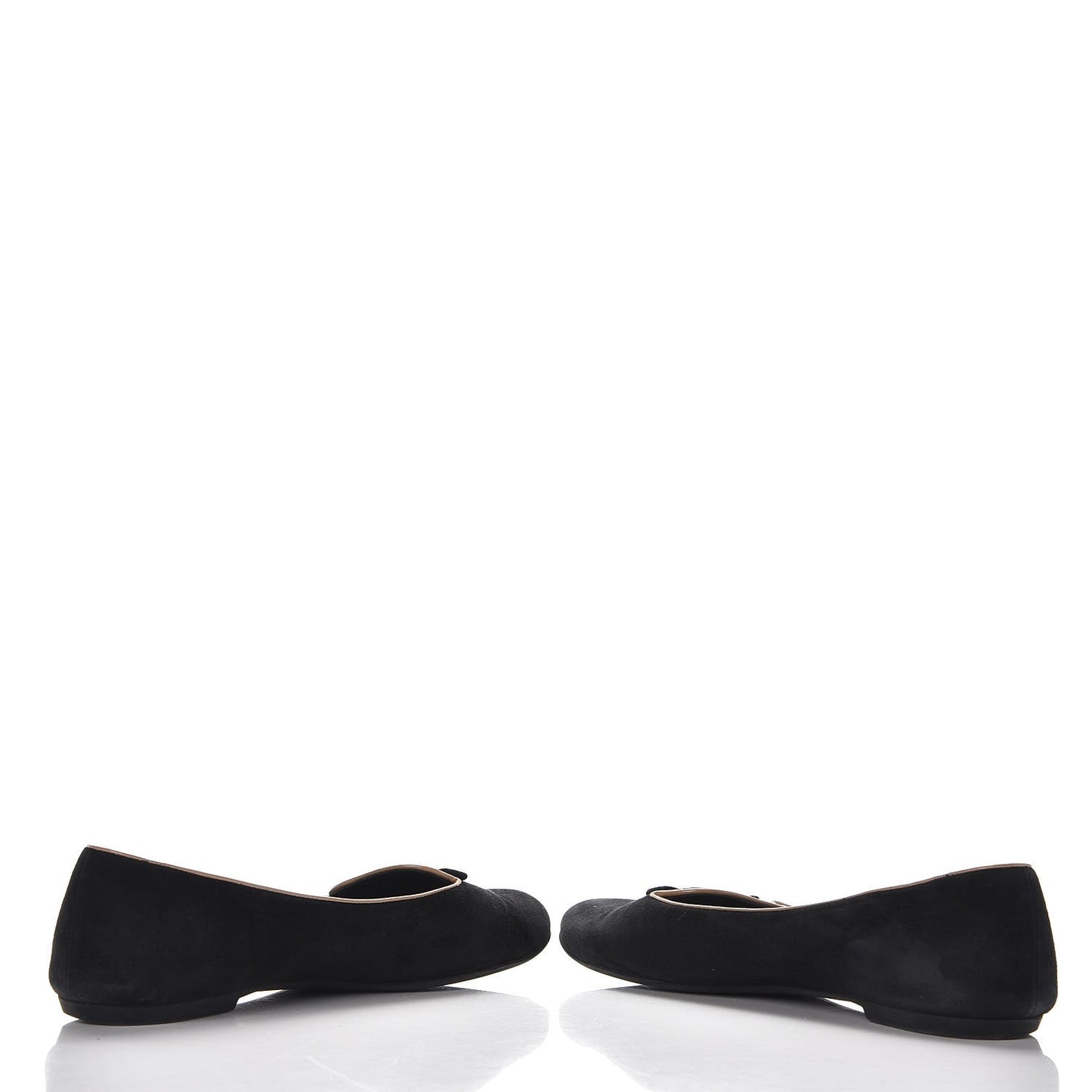 Suede Uniformes Bow Flat Loafers Black