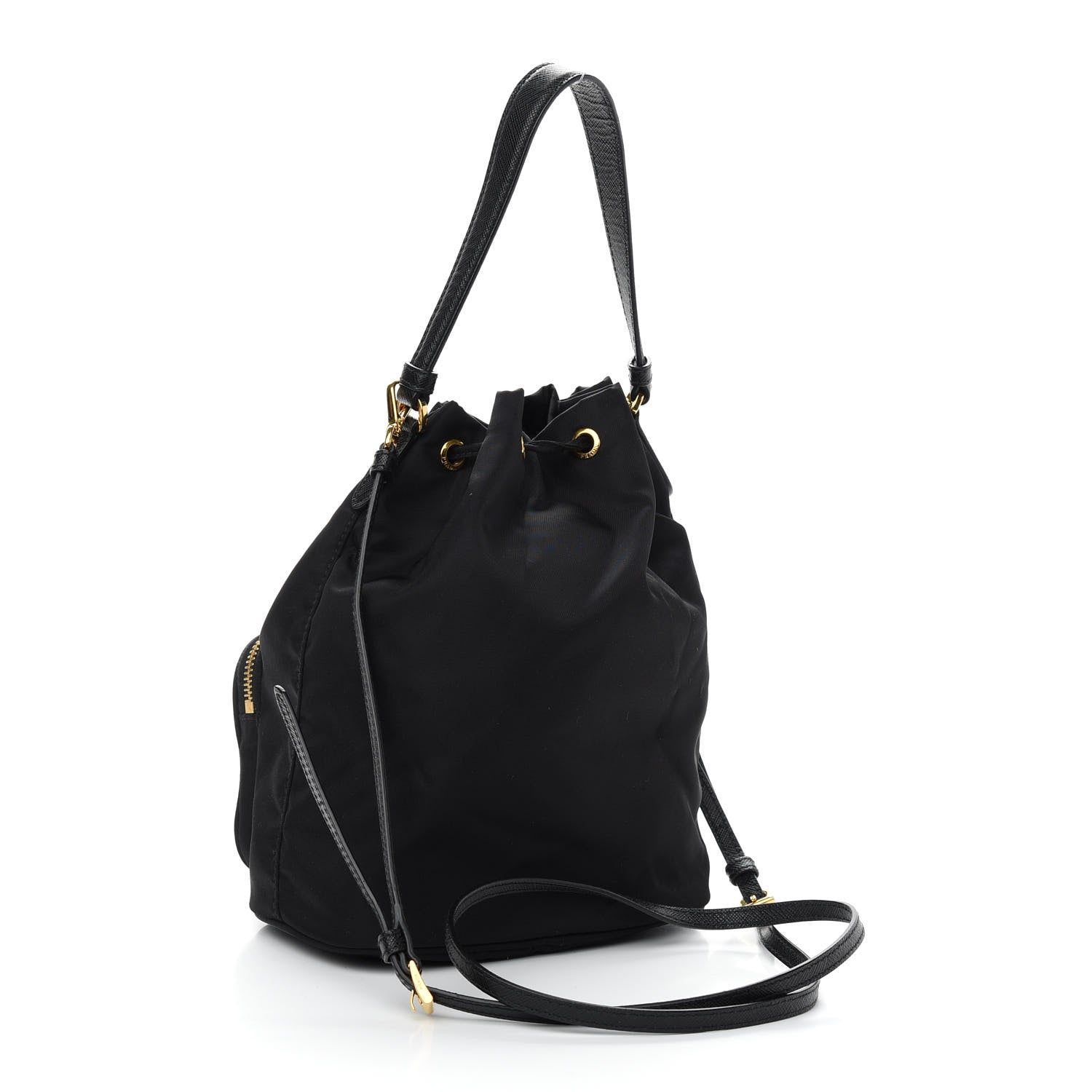 Prada Re-Nylon Duet Drawstring Shoulder Bag Black 3 of 10