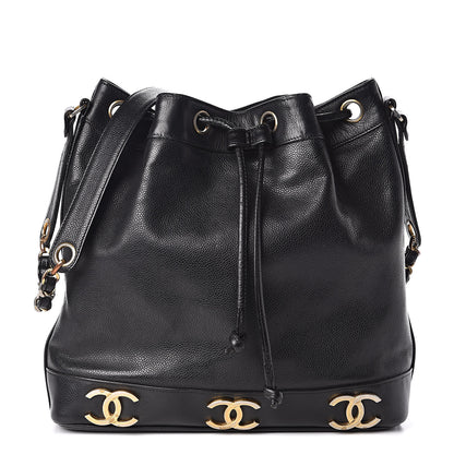 Chanel Caviar CC Drawstring Shoulder Bag Black 1 of 18