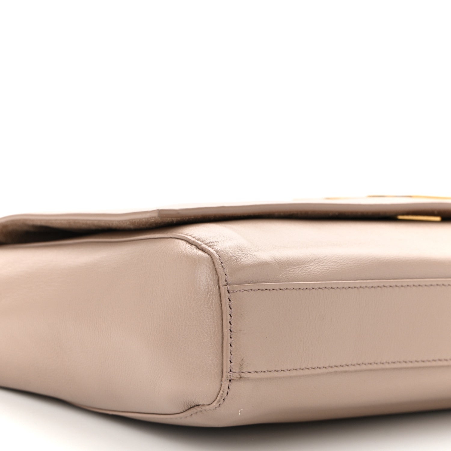 Saint Laurent Smooth Calfskin Suede Medium Reversible Monogram Kate Satchel Taupe 14 of 16
