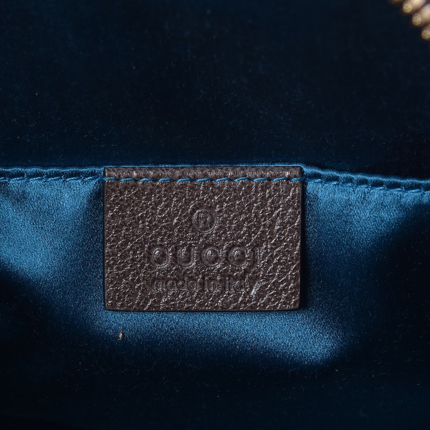 Gucci GG Supreme Monogram Textured Dollar Calfskin Web Small Ophidia Dome Shoulder Bag Beige Ebony New Acero 6 of 9