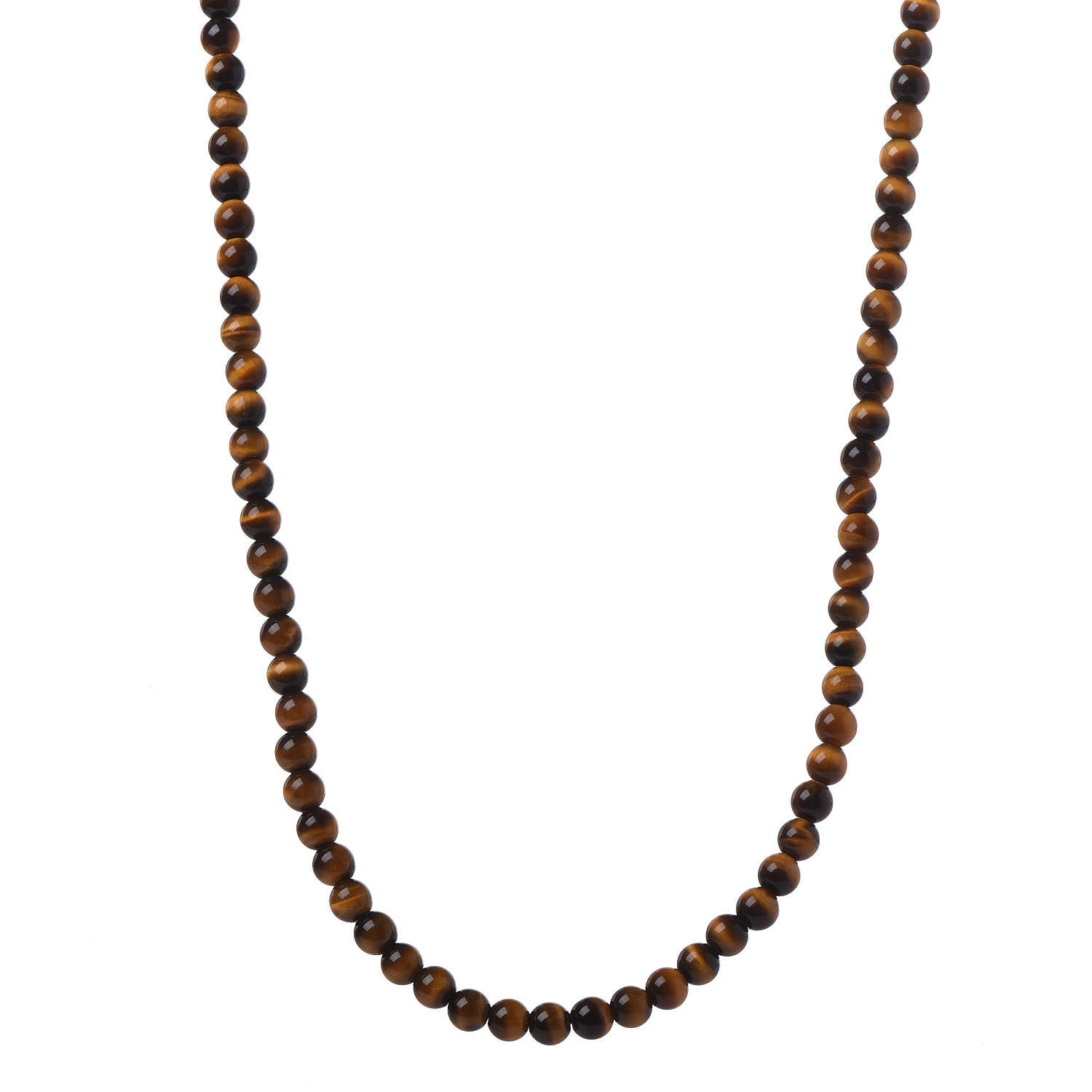 David Yurman Sterling Silver Tigers Eye 5mm Spiritual Beads Necklace 1 of 6